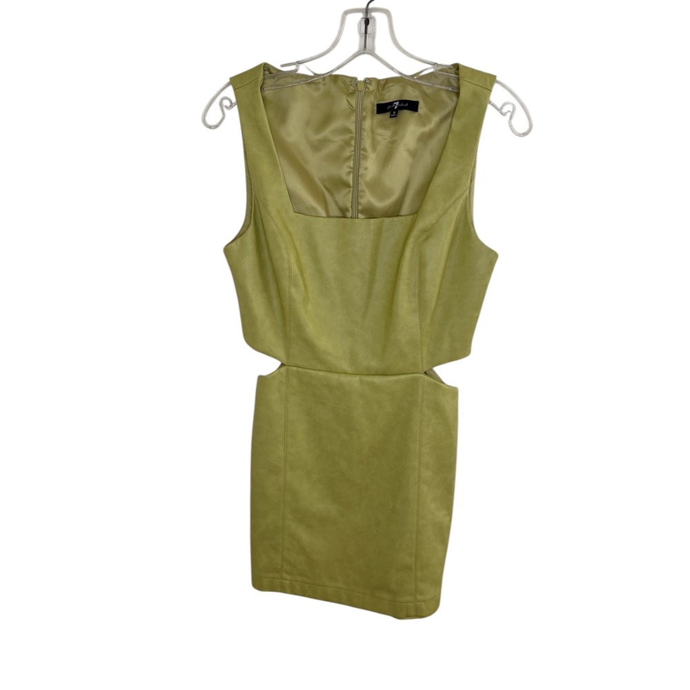 7 For All Mankind Green Faux Leather Shorts Romper – Size Small - Picture 3 of 8